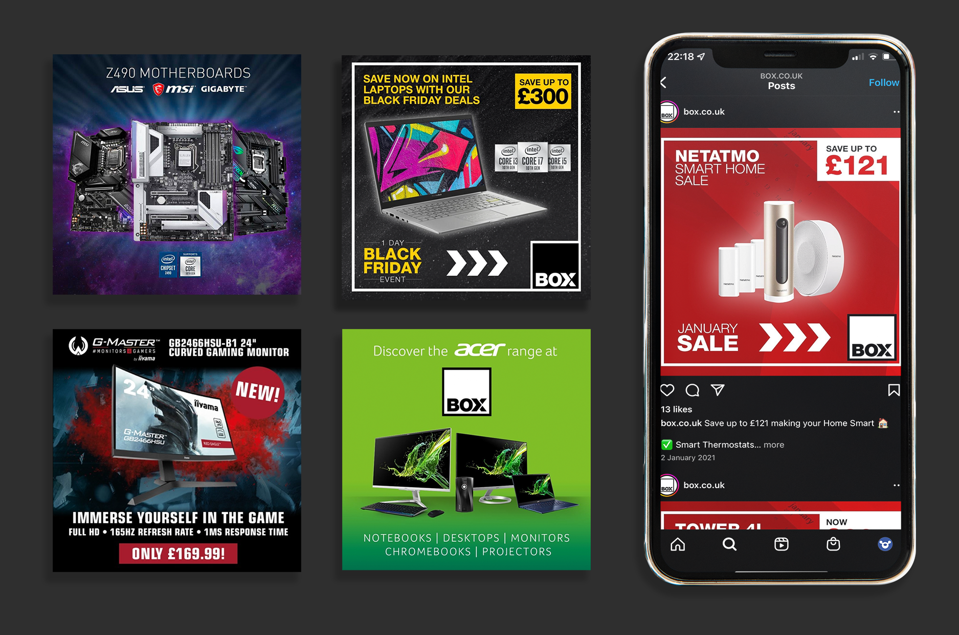 Box.co.uk Social Media Graphics