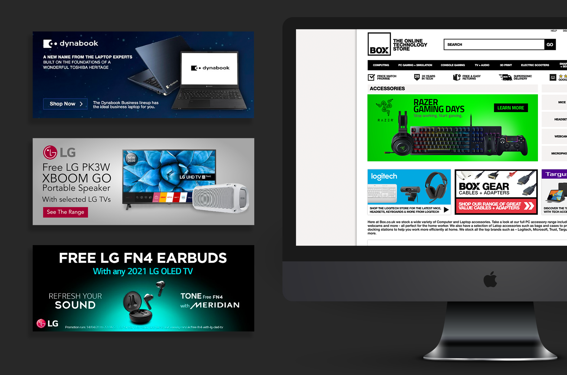 Box.co.uk Product Website Banners